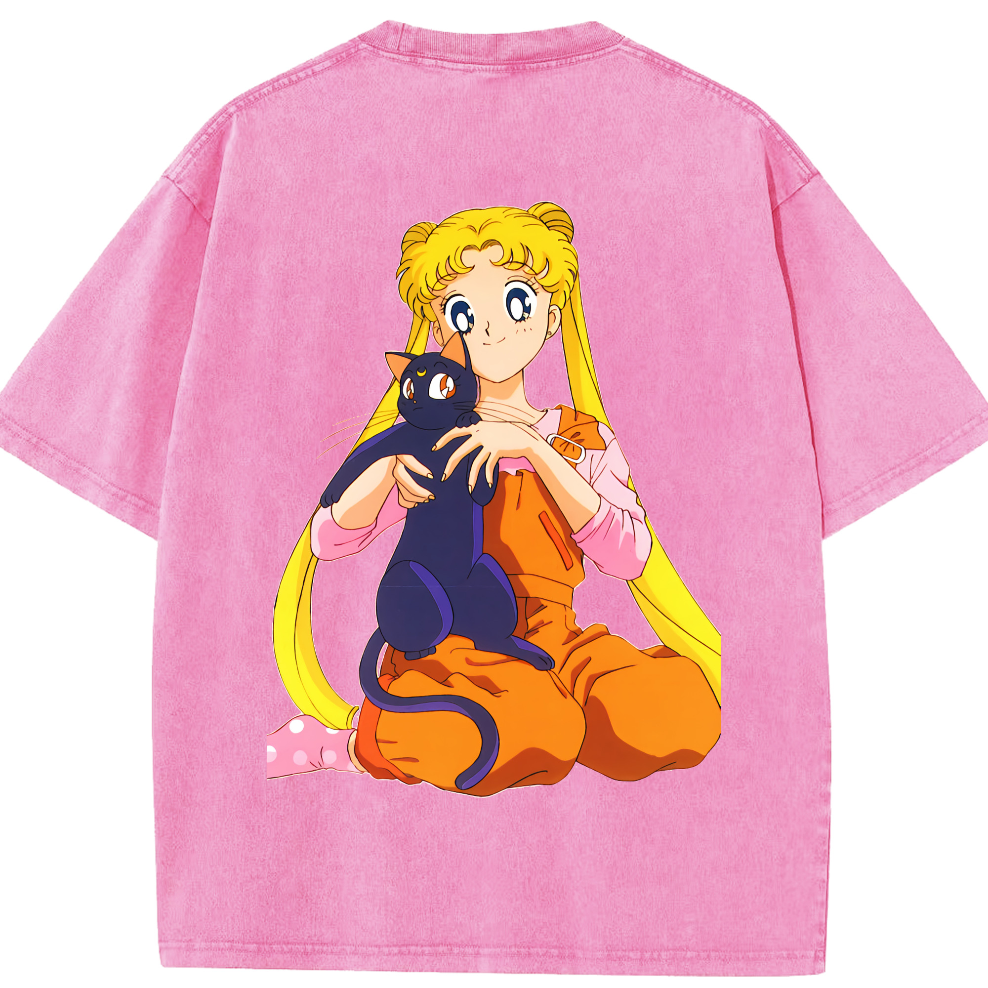 （画像用） 美少女戦士セーラームーン 愛野 美奈子 あいの みなこ Sailor Moon Aino Minako 綿100% ヴィンテージ風 半袖Tシャツ（背面プリント）